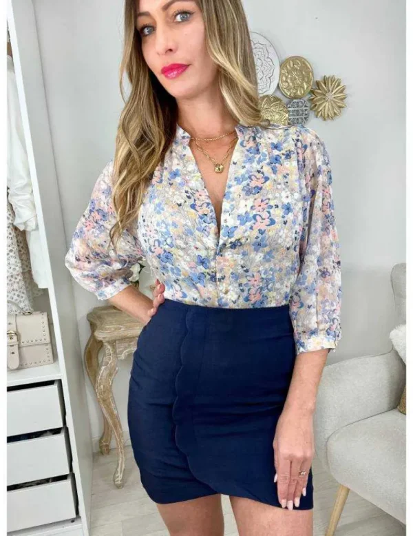 My Look Féminin Mon chemisier en voilage "pastel flowers" Best