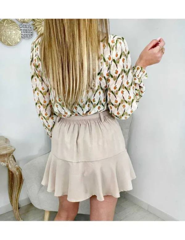 My Look Féminin Mon chemisier en voilage "green & orange print" New