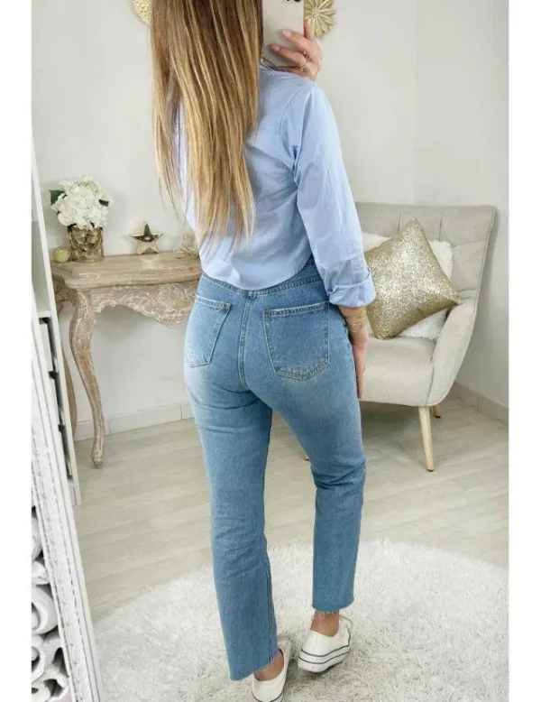 My Look Féminin Mon crop chemisier bleu ciel Clearance