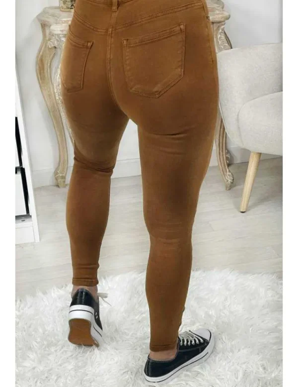 My Look Féminin Mon Jeans camel taille haute dès T34 New