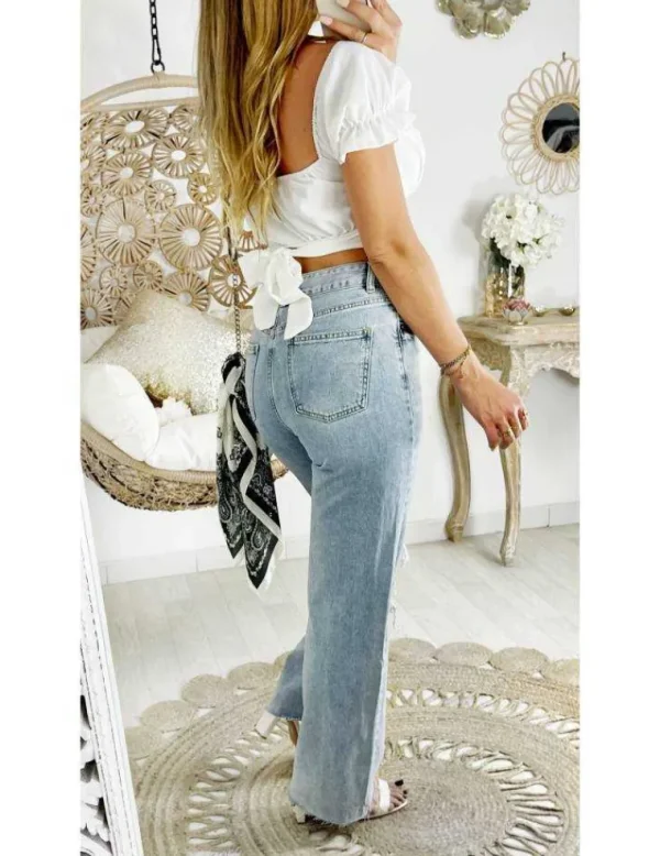 My Look Féminin Mon jeans light bleu Dad & destroy Online