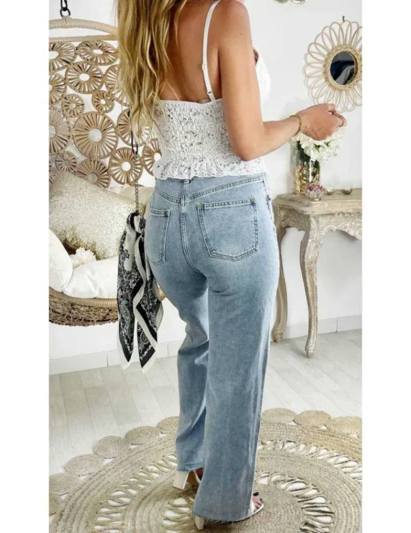 My Look Féminin Mon jeans light bleu Dad & destroy Online