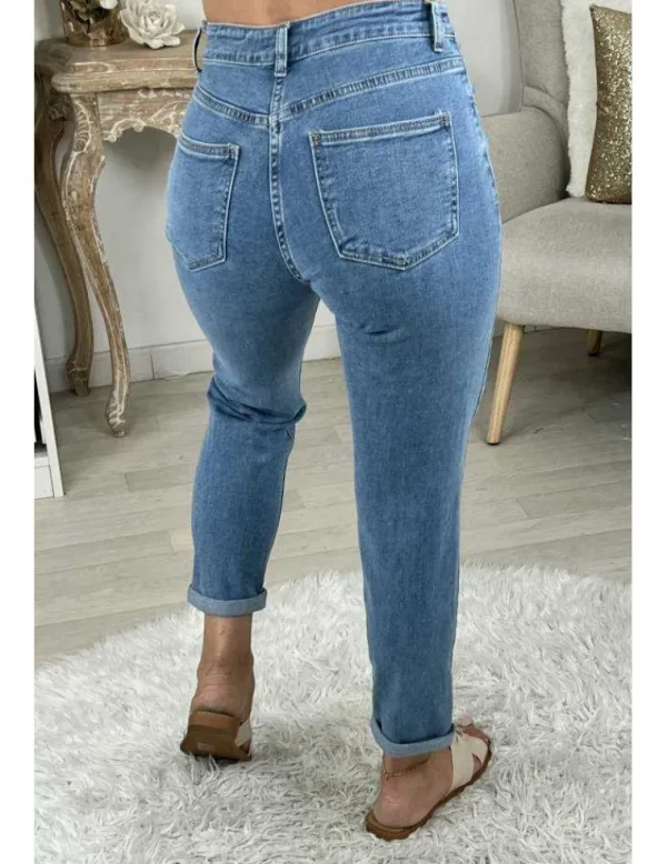 My Look Féminin Mon Jeans taille haute "Relax & used" Online