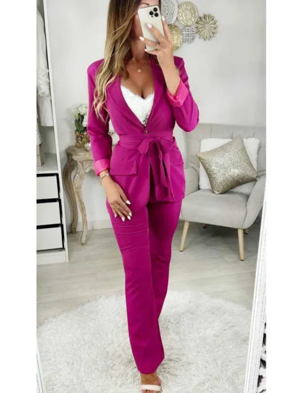 My Look Féminin Mon joli blazer fuchsia " So Classic" Outlet