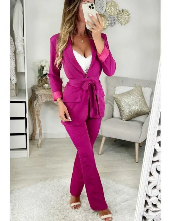 My Look Féminin Mon joli blazer fuchsia " So Classic" Outlet