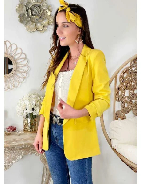 My Look Féminin Mon joli Blazer yellow "so chic" Fashion