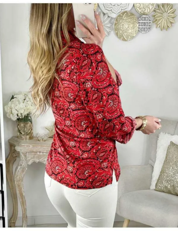 My Look Féminin Mon joli Chemisier satiné "Red cachemire" Hot