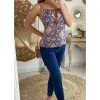My Look Féminin Mon joli top rose imprimé et col à nouer Outlet