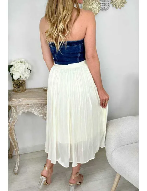My Look Féminin Mon jupon long cream "irisé & plissé" Sale