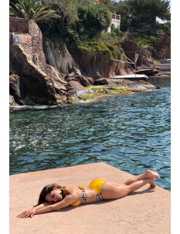 My Look Féminin Mon maillot jaune push up "LOVE" Best