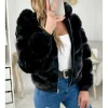My Look Féminin * Mon manteau court noir" Hood & Fur" Discount