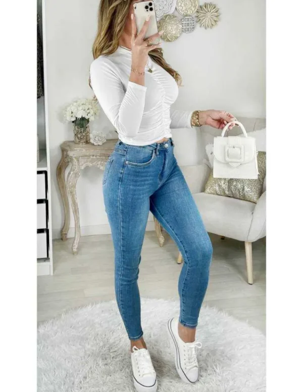 My Look Féminin Mon petit crop top blanc " froncé" Hot