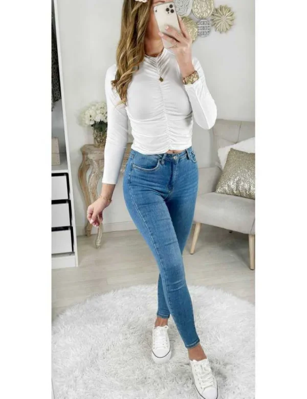 My Look Féminin Mon petit crop top blanc " froncé" Hot