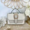 My Look Féminin Mon petit sac beige bi-matière "boucle gold" Best