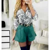 My Look Féminin Mon petit short vert émeraude style cuir Online