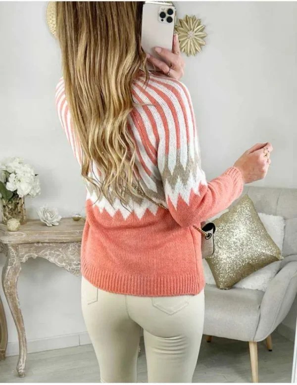 My Look Féminin Mon pull col cheminée " tricolore" Hot