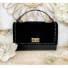 My Look Féminin Mon sac black mi daim mi style cuir "petits clous" Sale