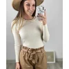 My Look Féminin Mon short basic camel style cuir et sa ceinture Online