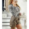My Look Féminin Mon short chocolat style cuir ceinturé Sale