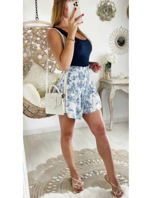 My Look Féminin Mon short smocké "toile de Jouy" et volants Hot