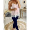 My Look Féminin Mon Top en voilage rose pâle imprimé "bretelles nouées" Hot
