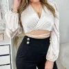 My Look Féminin Mon top satiné beige " taille lacée" Hot