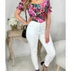 My Look Féminin Mon top style lycra & col carré " so flowers" Clearance