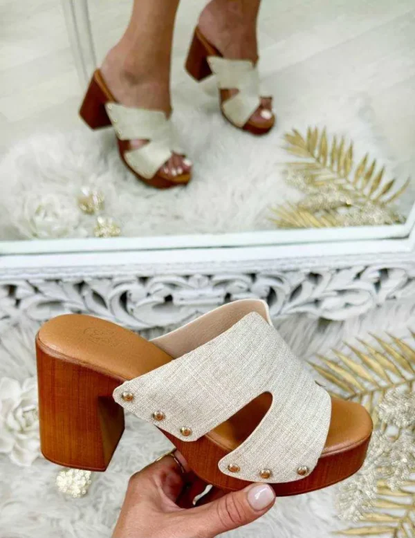 My Look Féminin mules à talons bicolores Clearance