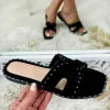 My Look Féminin mules style daim & clous dorés Best
