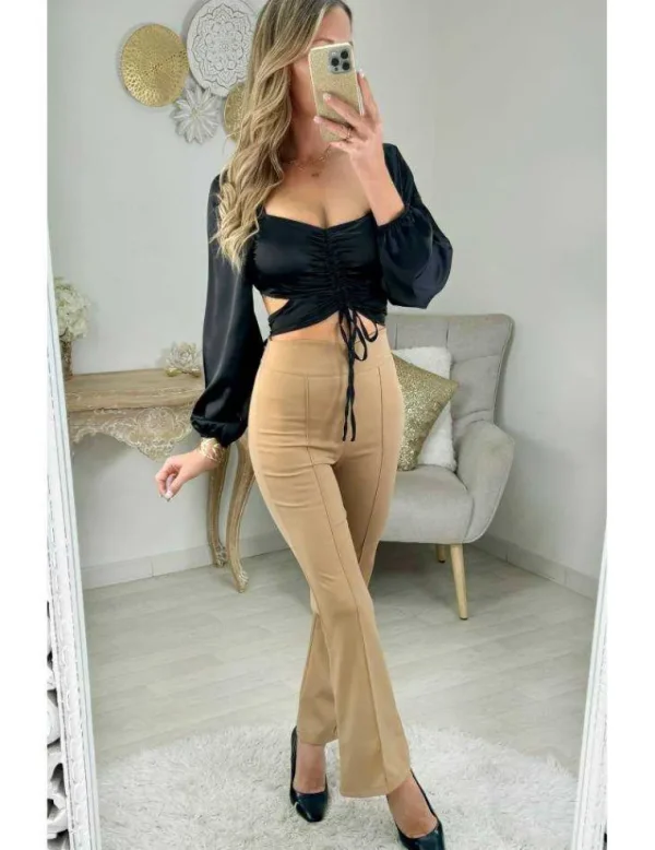 My Look Féminin pantalon classique caramel Hot