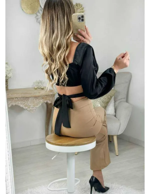 My Look Féminin pantalon classique caramel Hot