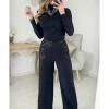 My Look Féminin Pantalon droit noir & sequins New