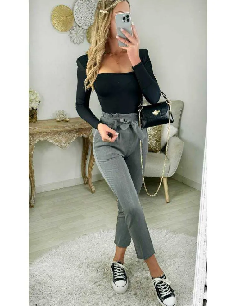pantalon_gris_classique_c_0.webp My Look Féminin pantalon gris classique ceinture à nouer Best