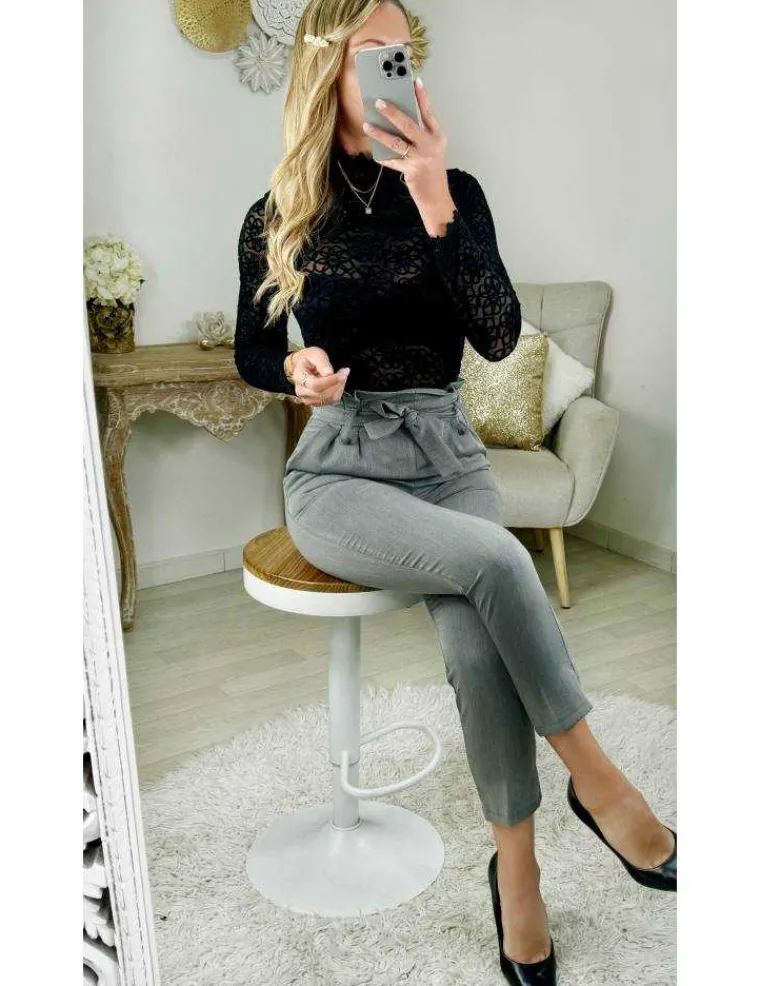 pantalon_gris_classique_c_3.webp My Look Féminin pantalon gris classique ceinture à nouer Best