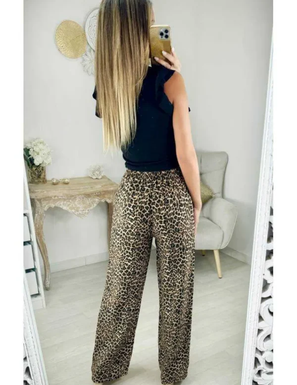 My Look Féminin pantalon léger style lin motifs léo Best