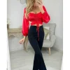 My Look Féminin pantalon noir classique & droit Outlet