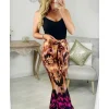My Look Féminin pantalon satiné et fluide motifs coup de coeur Discount