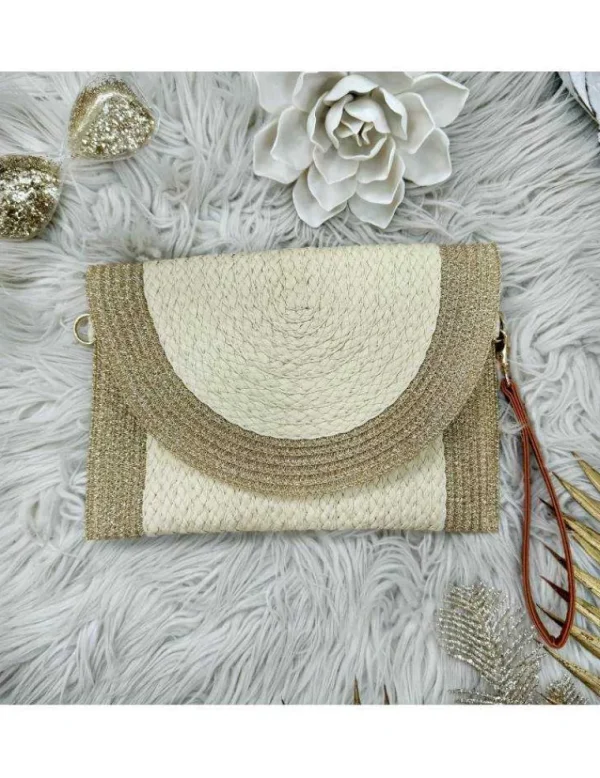 My Look Féminin pochette style osier & dorée Discount