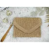 My Look Féminin pochette tressée camel et dorée Clearance