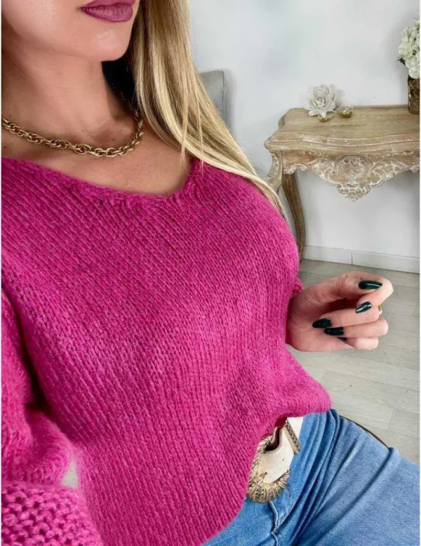 My Look Féminin Pull en lainage rose Best