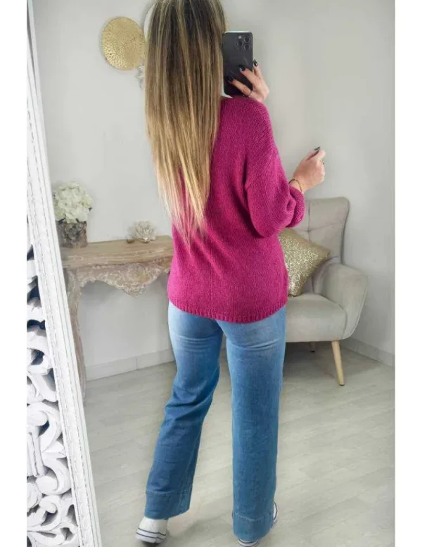My Look Féminin Pull en lainage rose Best