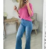 My Look Féminin Pull fuchsia ample scintillant Fashion