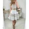 My Look Féminin robe blanche & broderies taupe Hot
