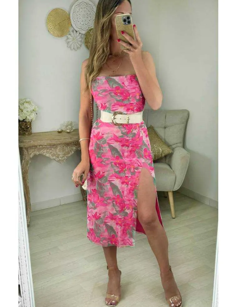 robe_bustier_fuchsia_en_t_0.webp My Look Féminin robe bustier fuchsia en tulle fleurie New