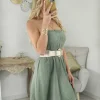 My Look Féminin robe bustier gaze de coton kaki Fashion