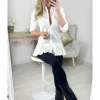 My Look Féminin Robe chemisier blanche bas plissé Sale