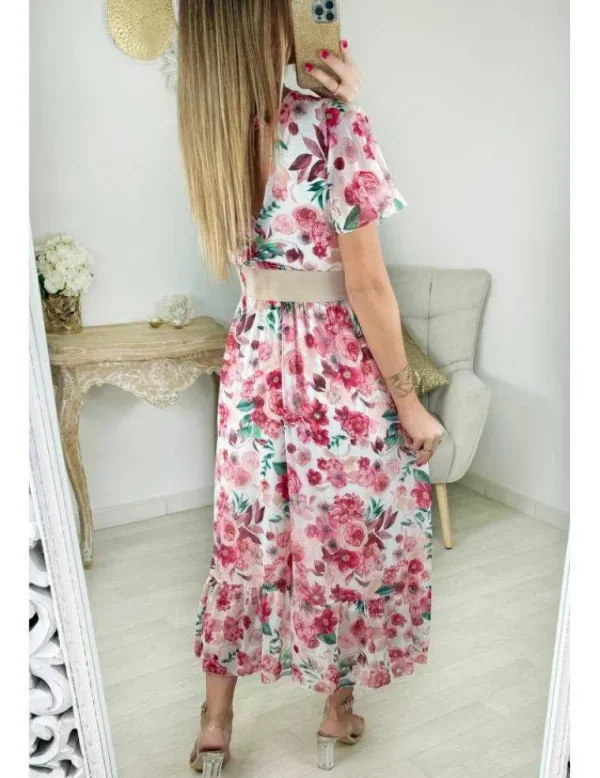 My Look Féminin robe en voilage fleuri rose Discount