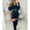 My Look Féminin Robe en voilage noir & strass Fashion