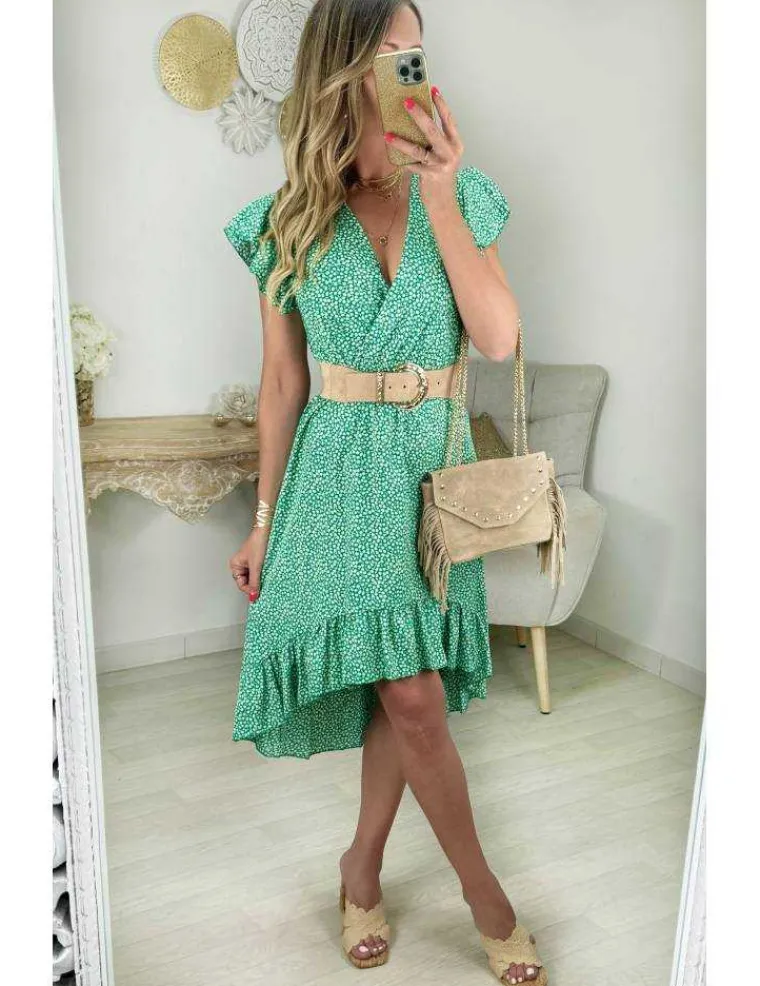 robe_fleurie_milongue_ver_0.webp My Look Féminin robe fleurie mi-longue verte & asymétrique Best