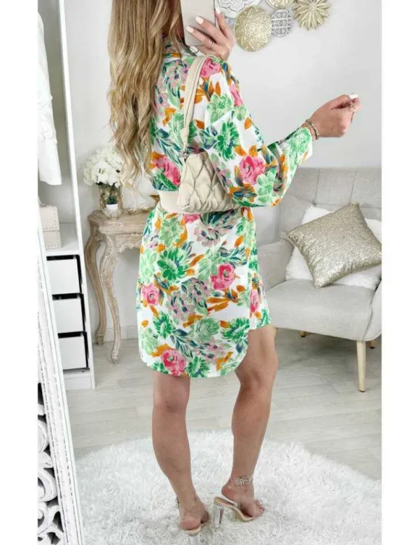 My Look Féminin Robe fluide boutonnée "Summer Flowers" Clearance